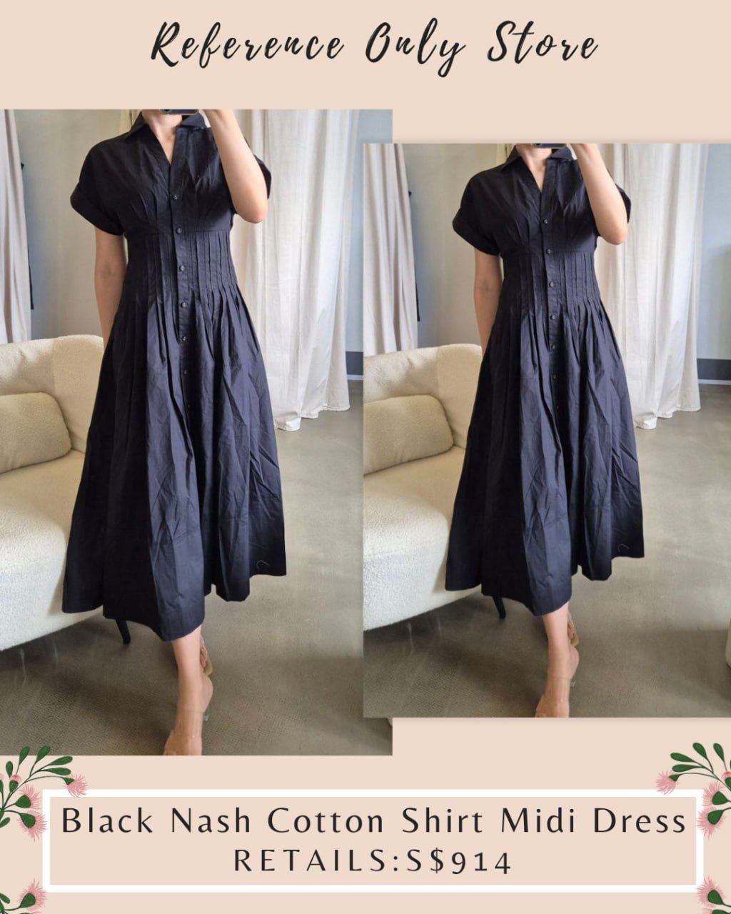 Cc Black Nash shirt dress midi