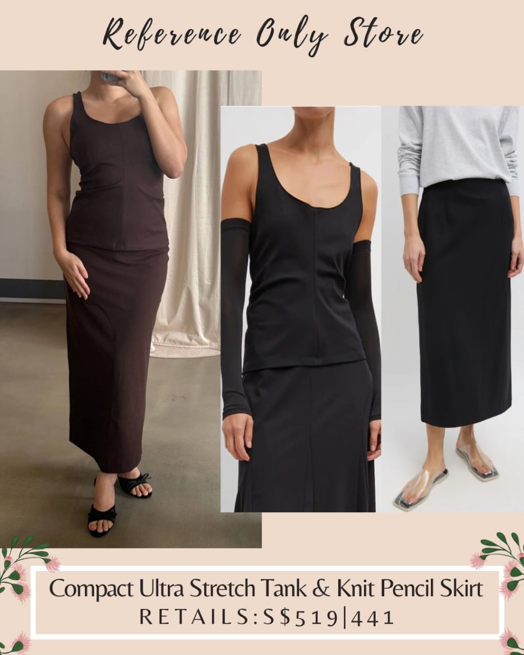TB Compact ultra fit tank top and knit midi skirt TB Compact ultra fit tank top and knit midi skirt