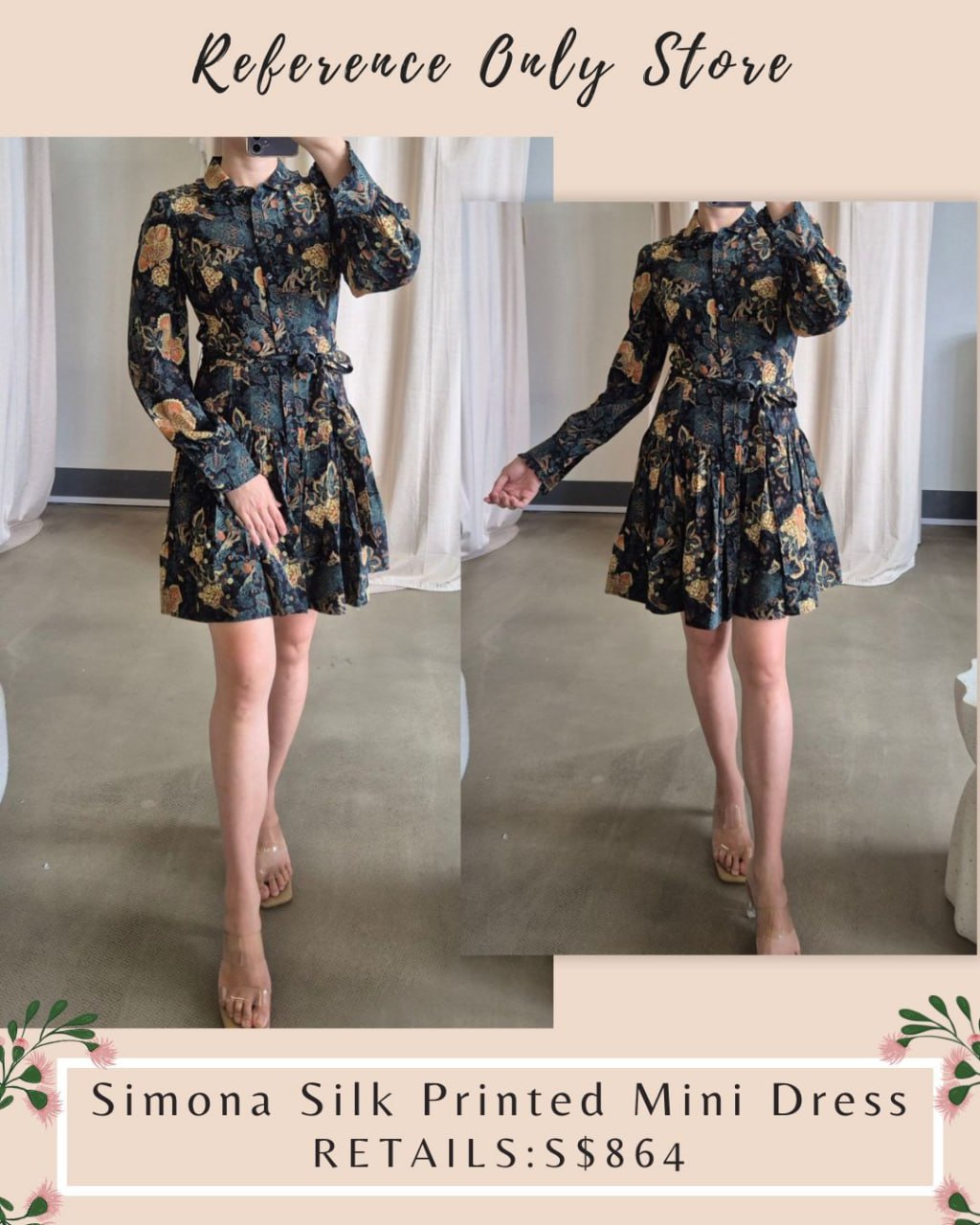 UJ Simona silk printed mini dress