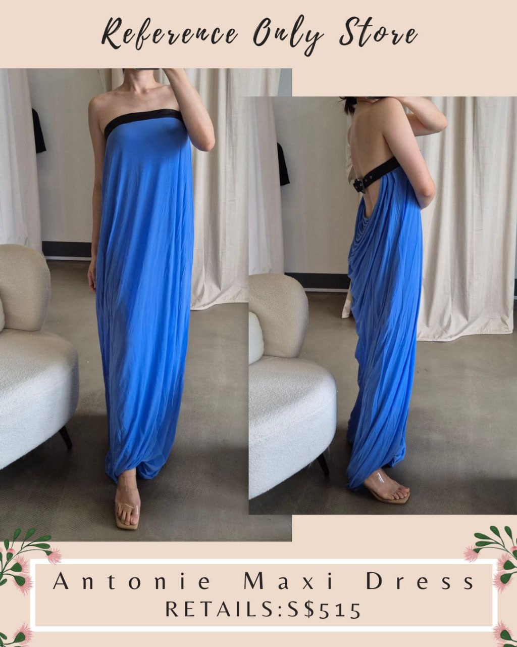 RB Antonie blue / black maxi dress