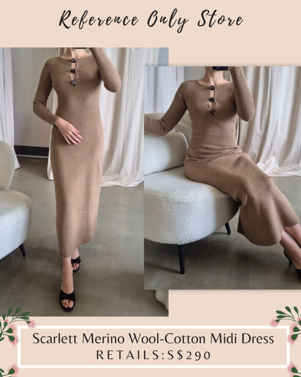 SZ Scarlett merino wool cotton midi dress