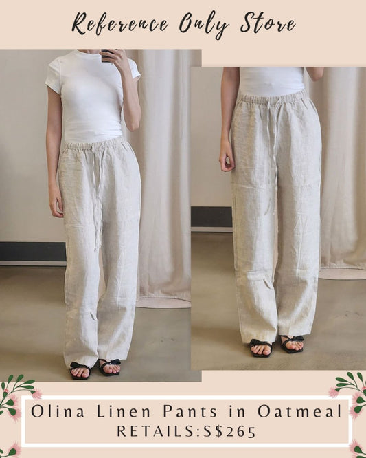 Ref Olina Linen Pant in Oatmeal