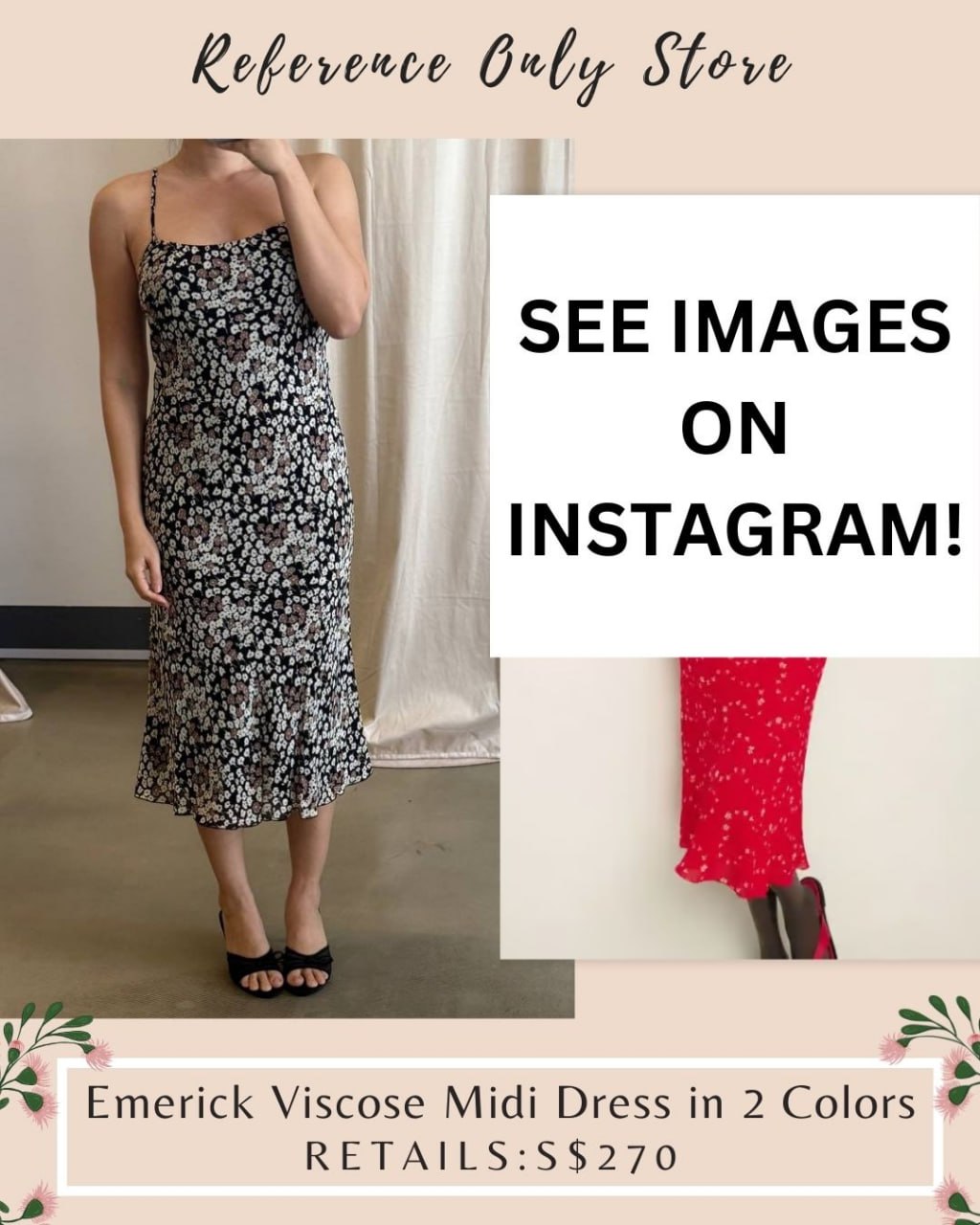 Ref emerick midi viscose dress