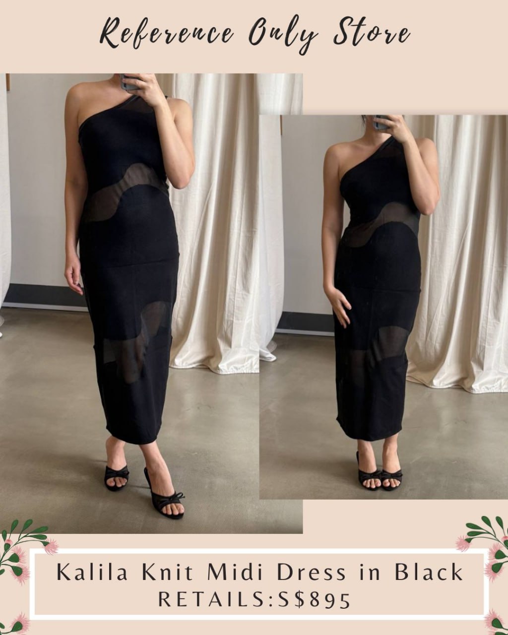 CG Kalila Knit Midi Dress in black