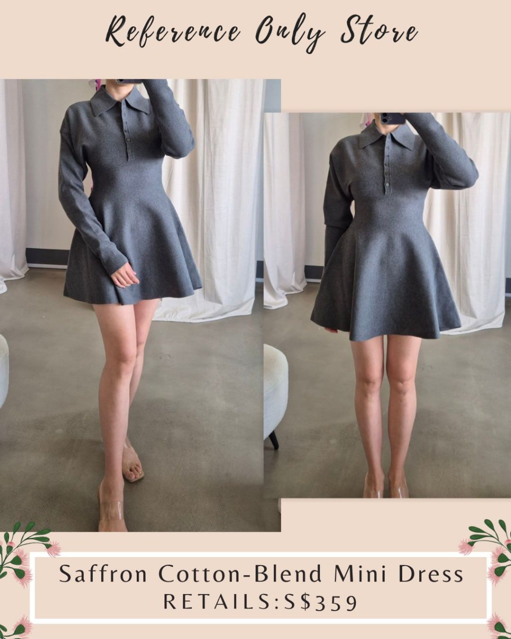 HS Saffron Cotton Blend Knit mini dress