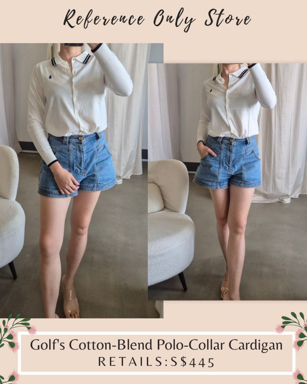 RL Golf cotton blend polo collar cardigan