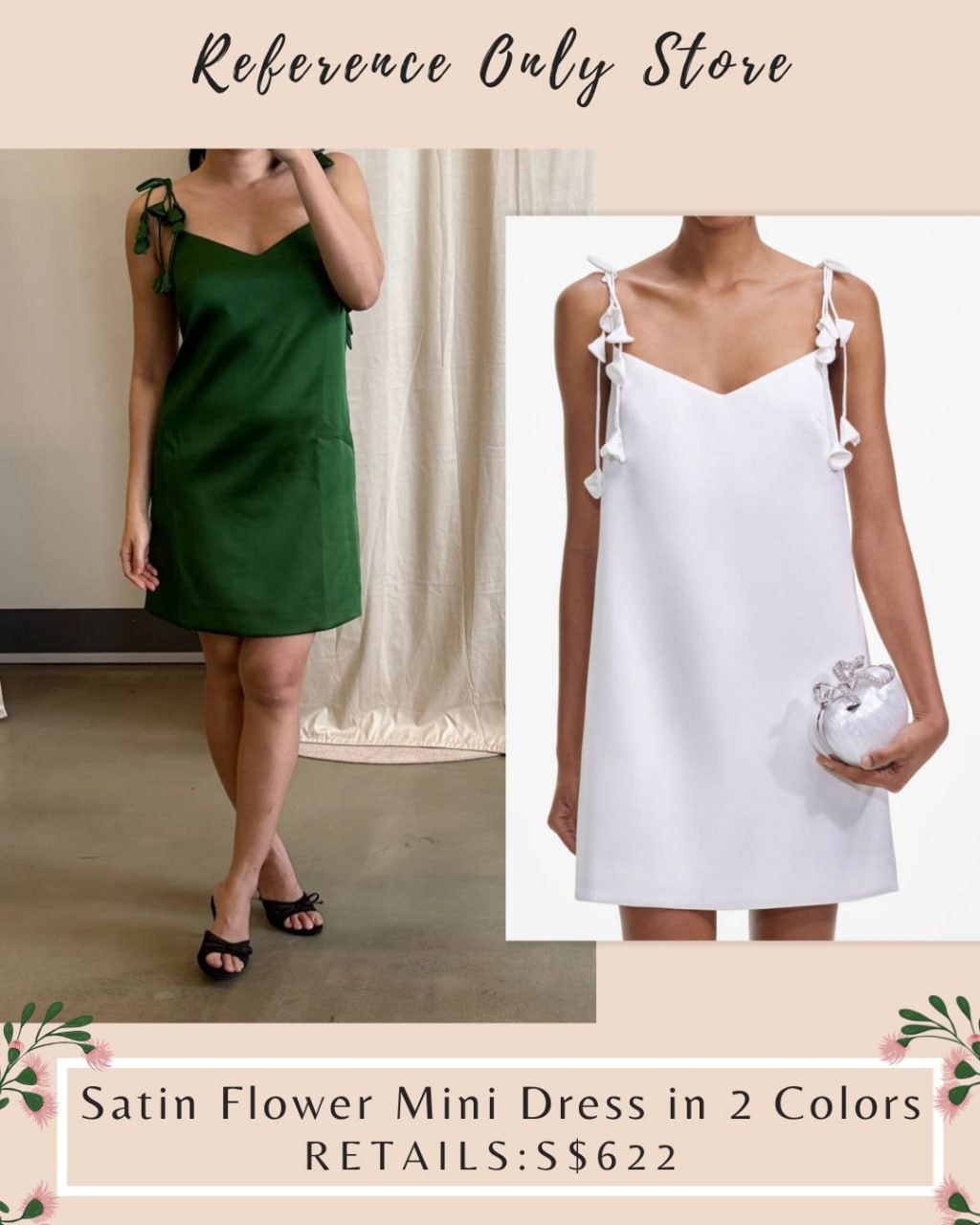 SP Satin Flower Mini Dress in 2 colors