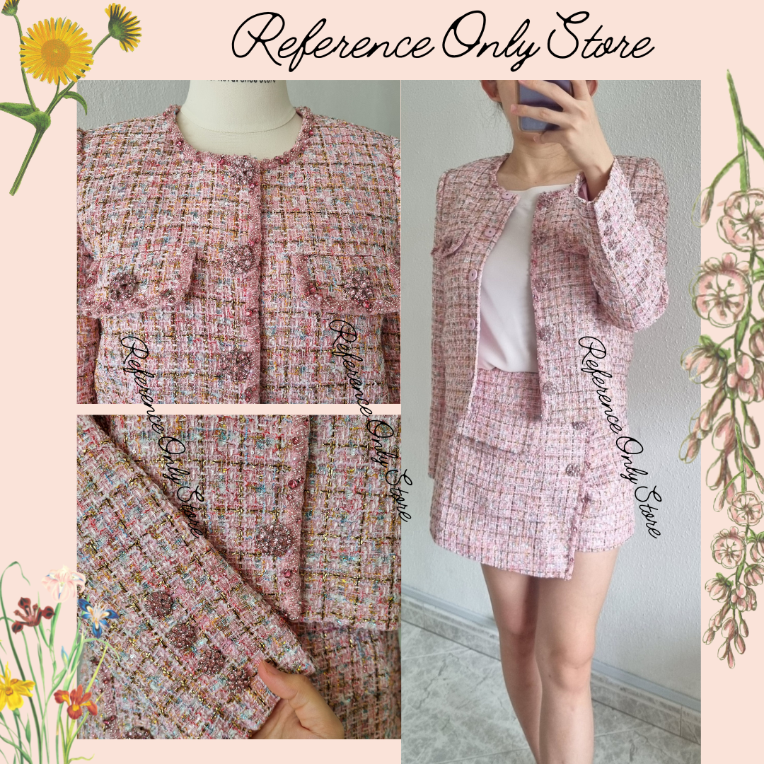 Sp Pink Boucle Crop Jacket | Shorts