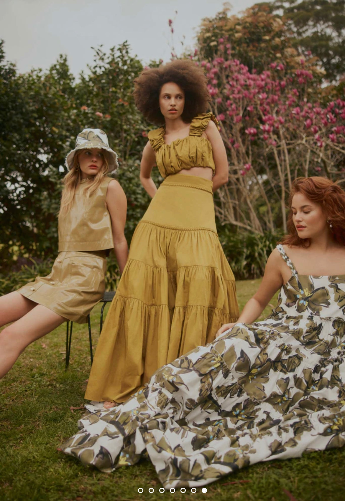 Casabianca Maxi Tiered Dassia Skirt in Yellow