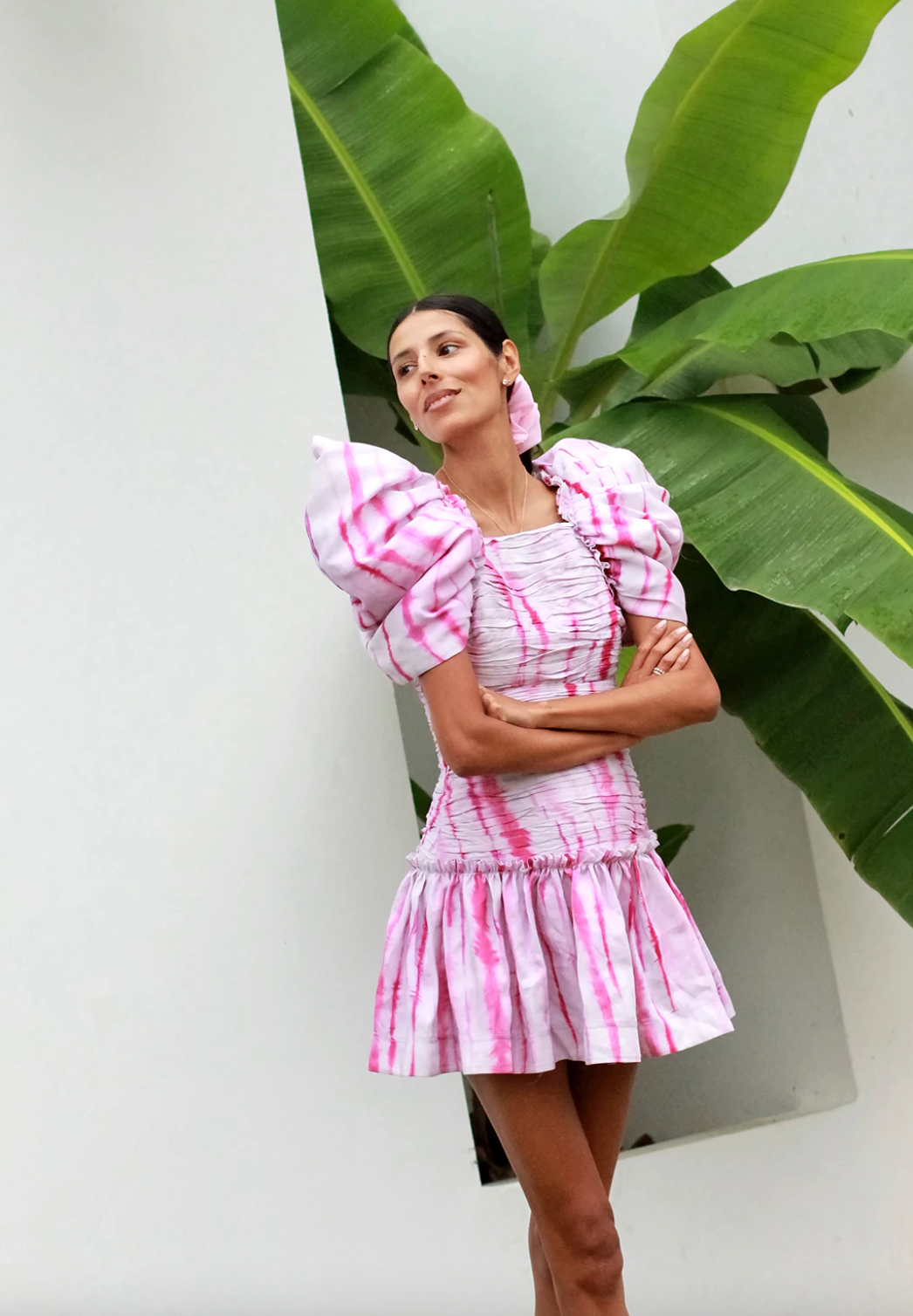 AJ Introspect Butterfly Pink Mini Dress