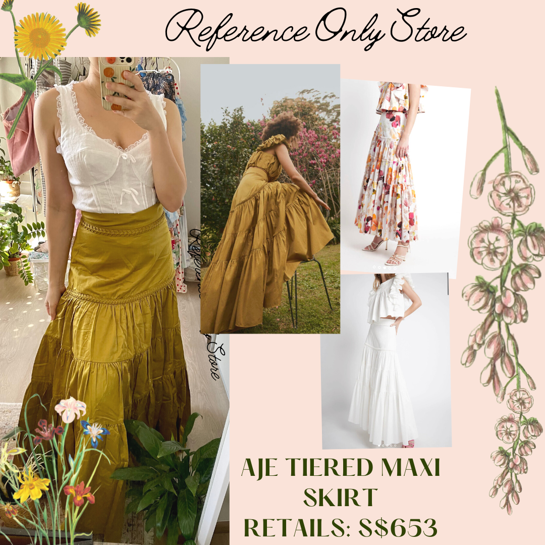 Casabianca Maxi Tiered Dassia Skirt in Yellow