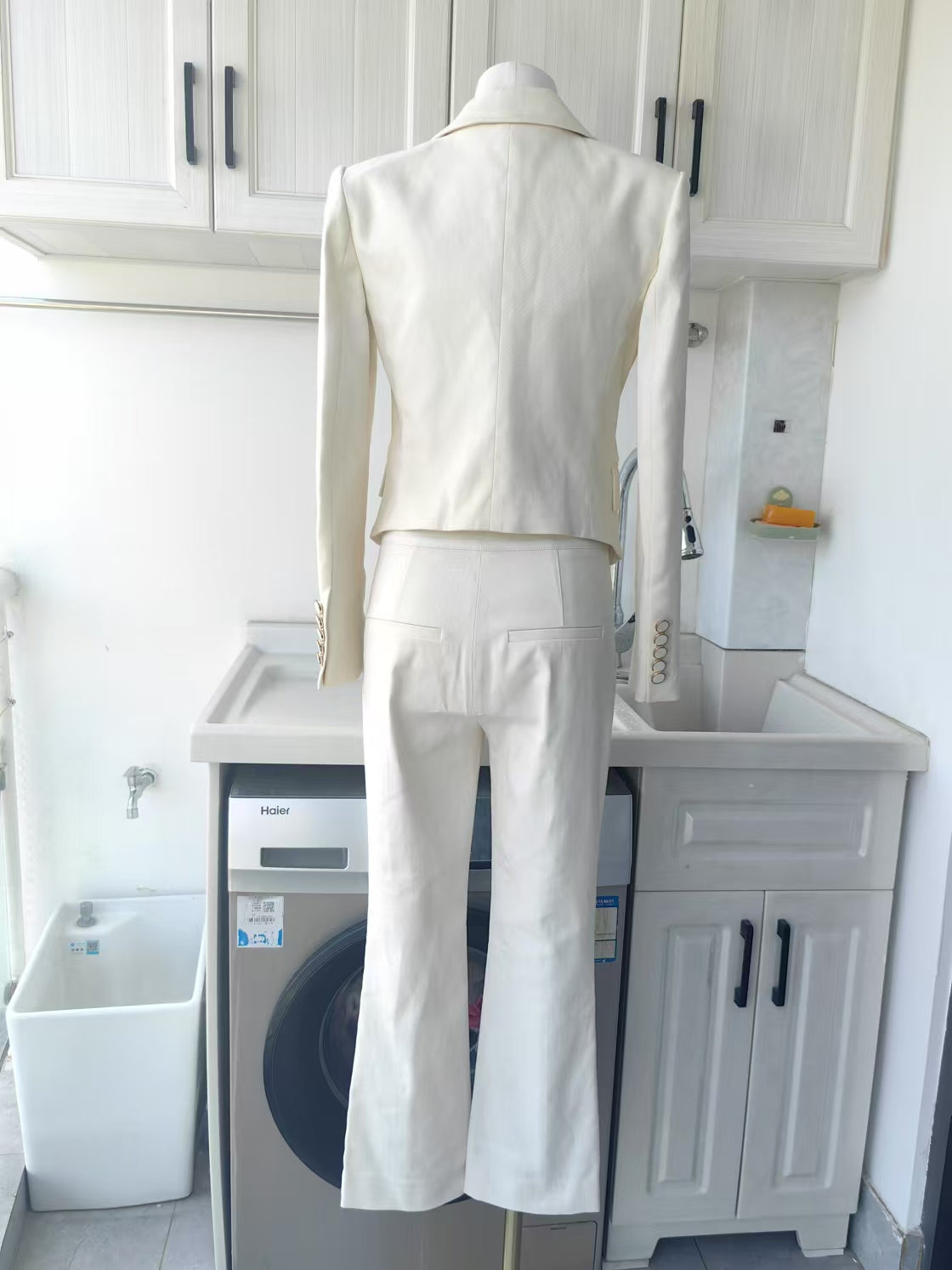 VB Ivory cotton blend jacket pants , top