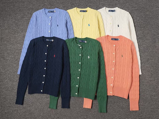 RL Cable Knit Cotton Cardigan in 6 colours