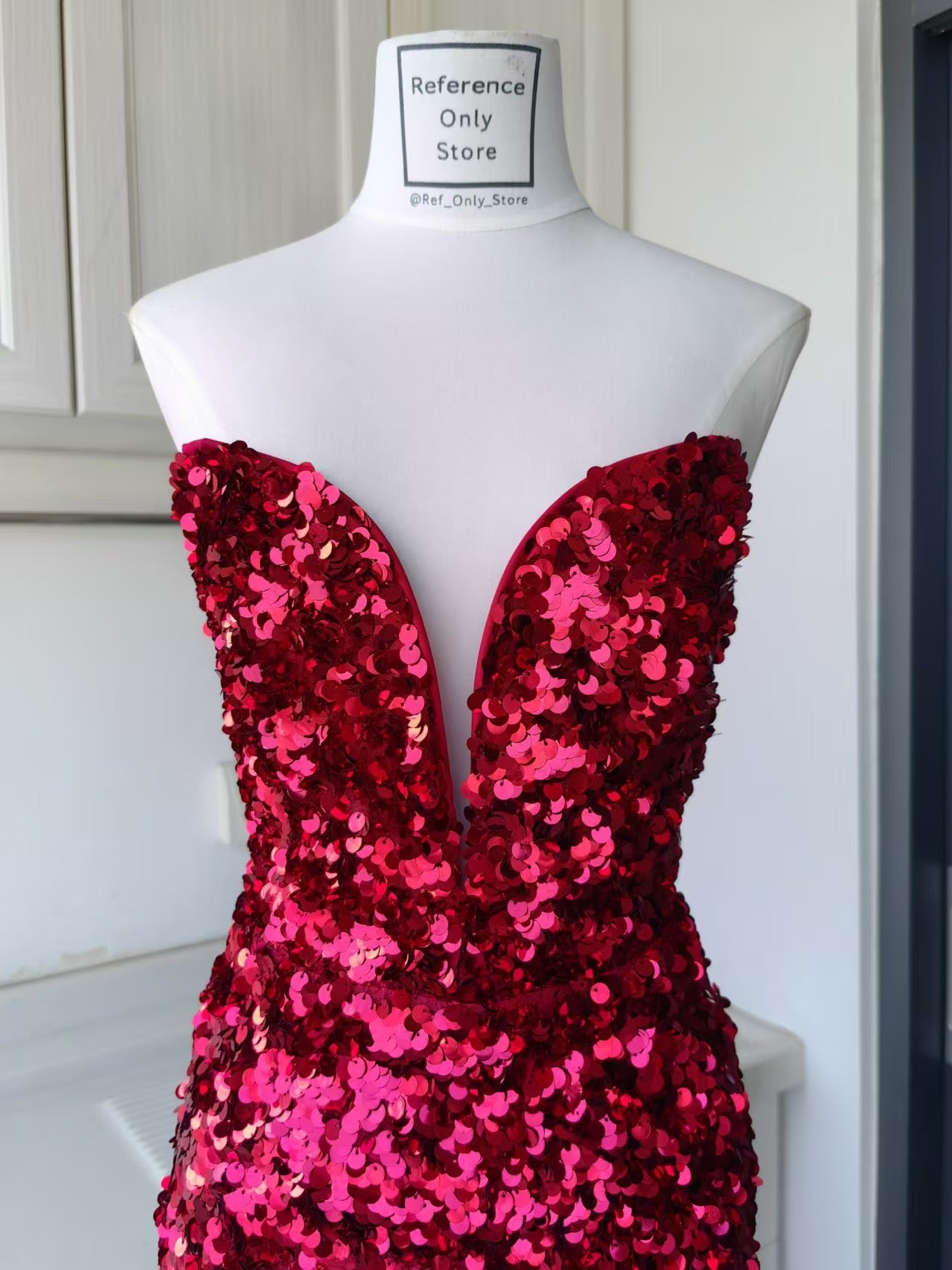 SP Red 3D Sequin Midi dress and top