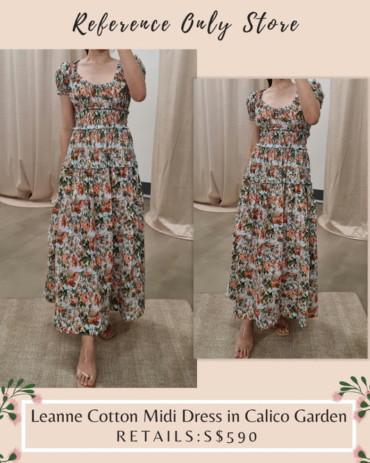 DN Leanne Cotton Midi Dress in calico garden floral