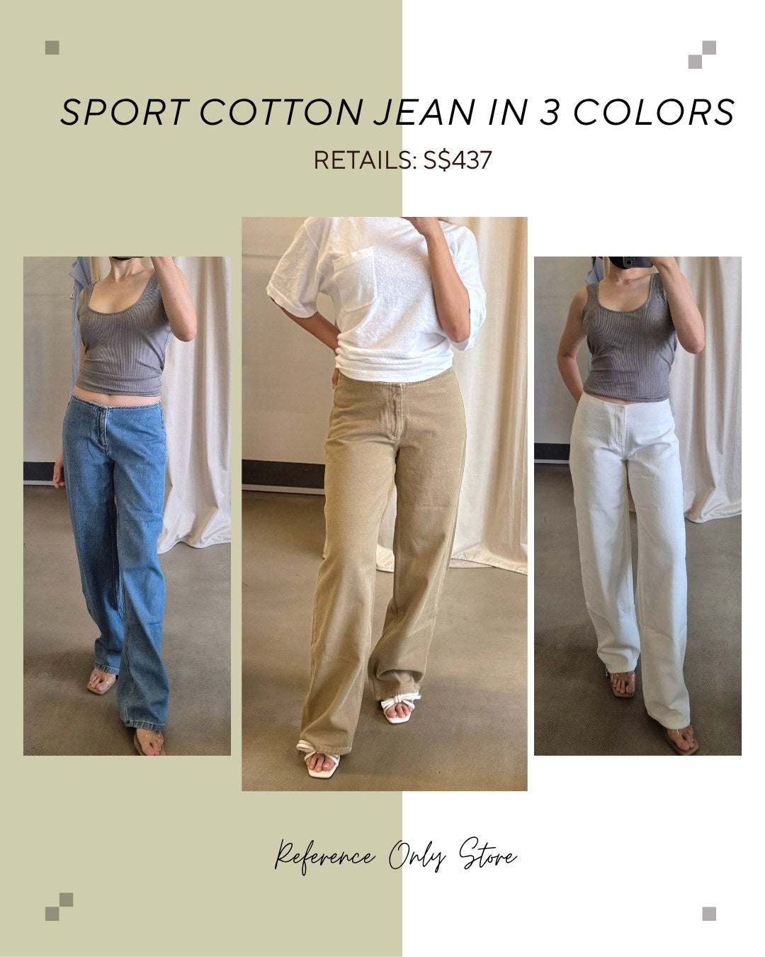 Sport cotton jean in 3 colors
