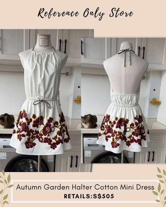 AM Autumn Garden Halter cotton mini dress