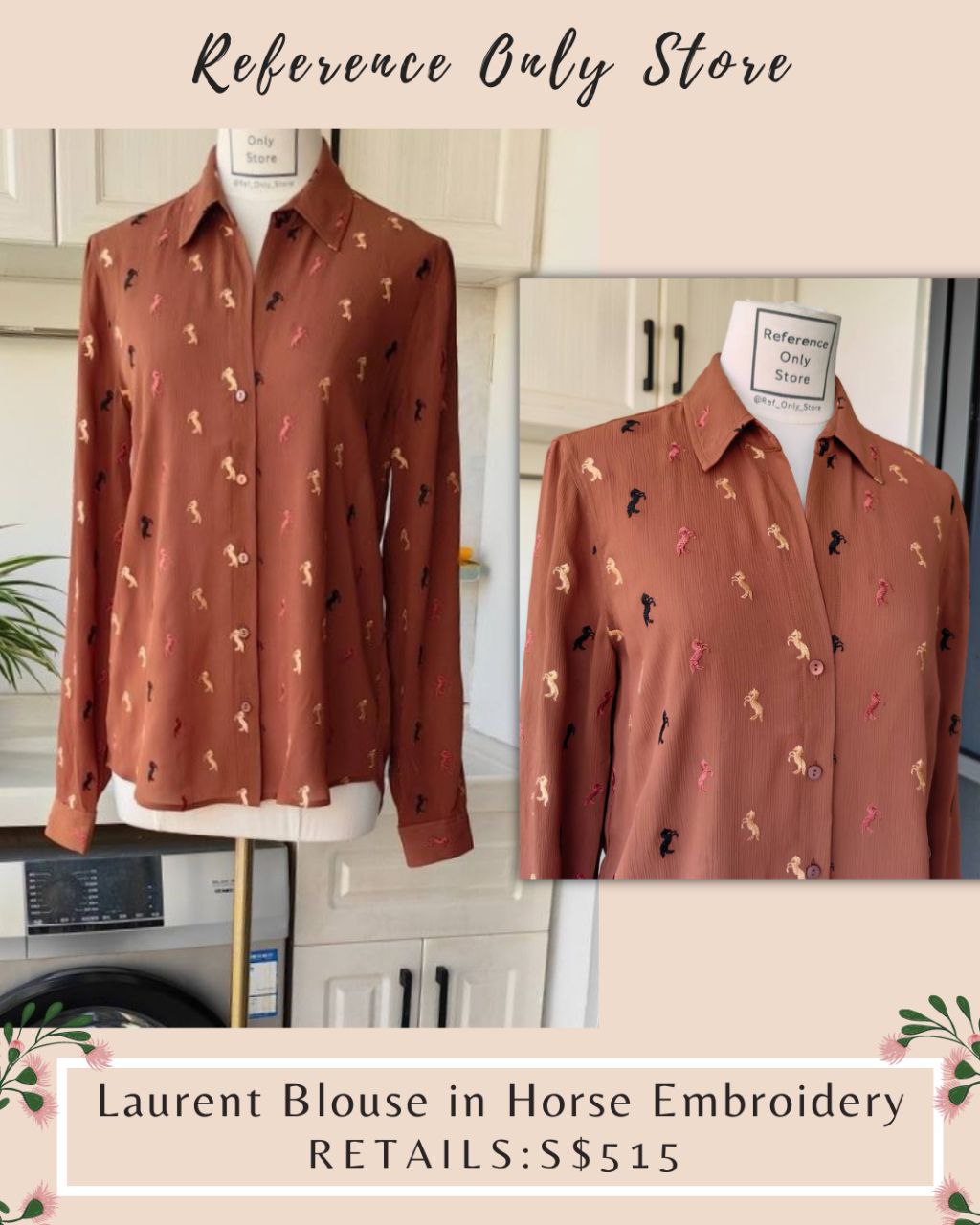 LG Laurent Blouse Shirt in Horse Embroidery