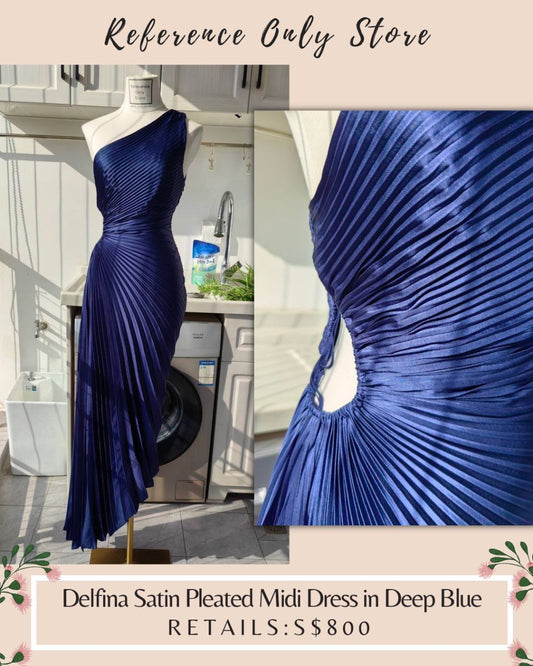 Alc Delfina One Shoulder Dress in Deep Blue