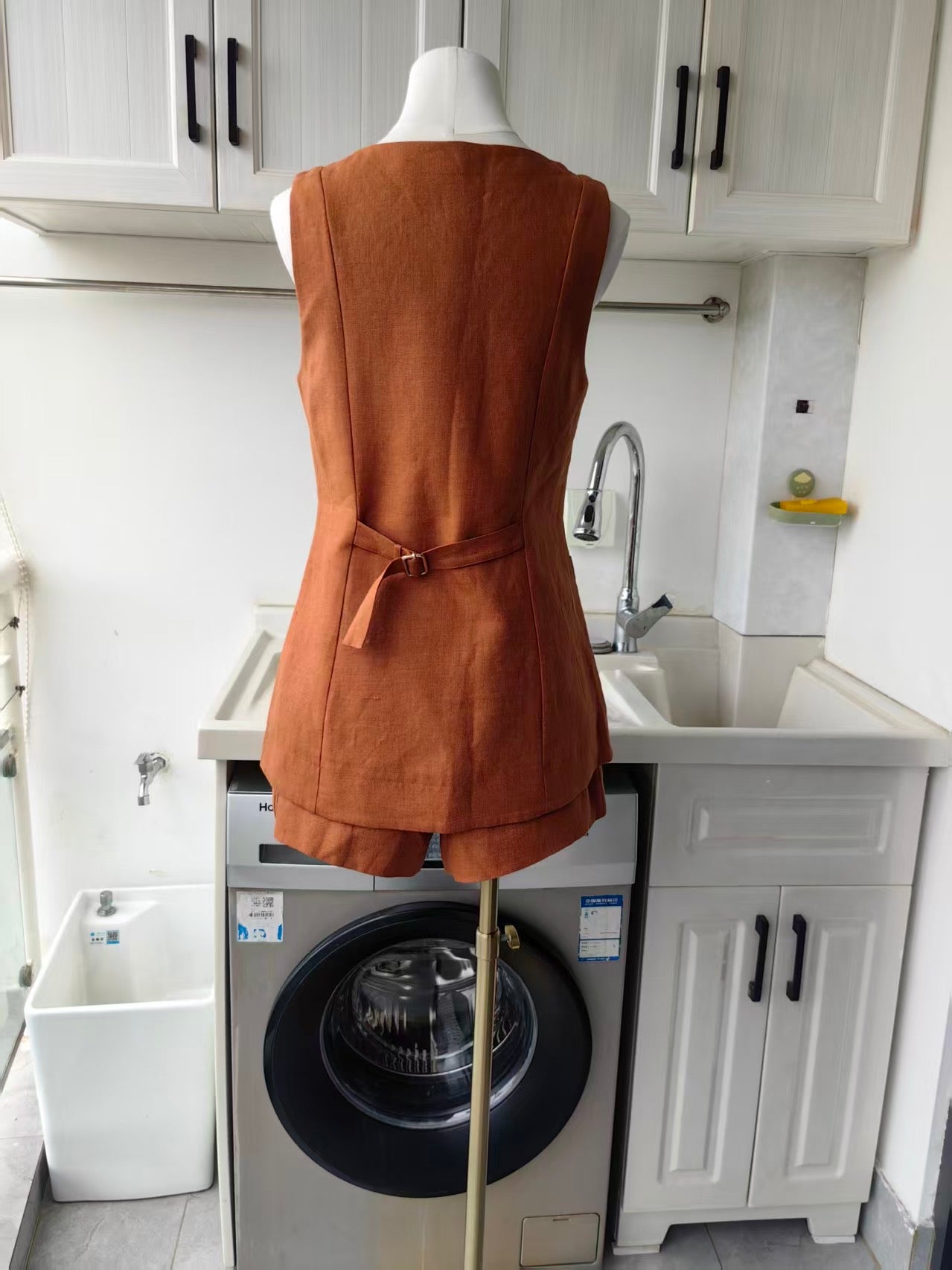 POS Lorenzo linen high neck and perri shorts