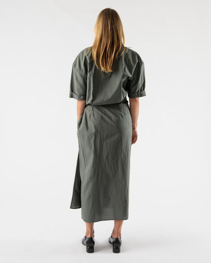 LM Short sleeve cotton silk midi dress