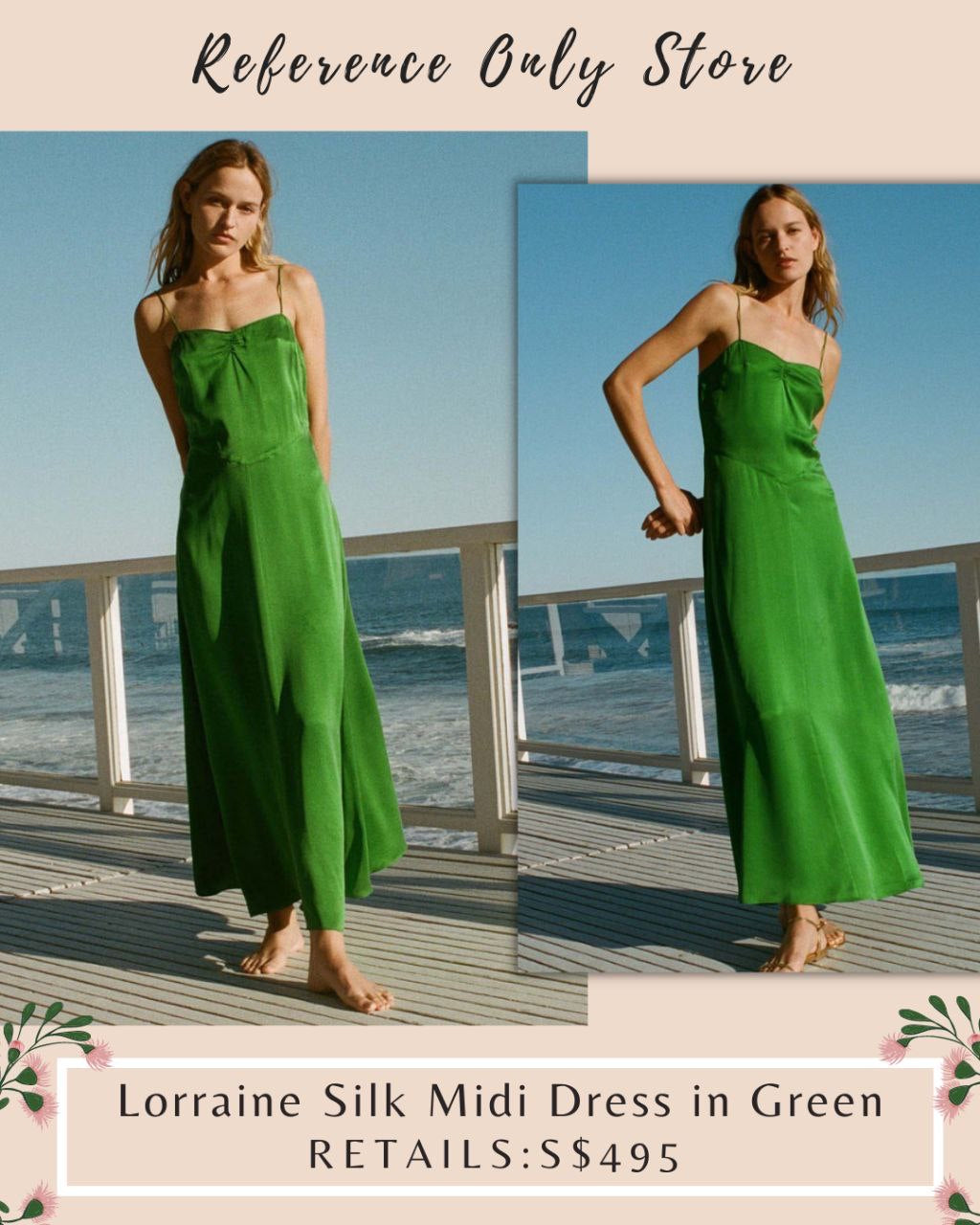 DN Lorraine Silk Midi Dress in Green