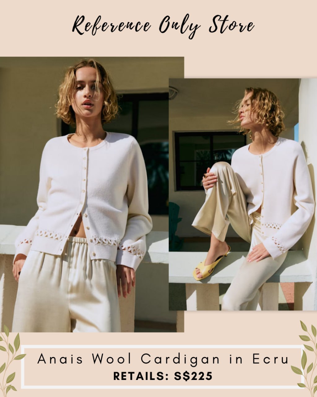 SZ Anais Wool cardigan in ecru white