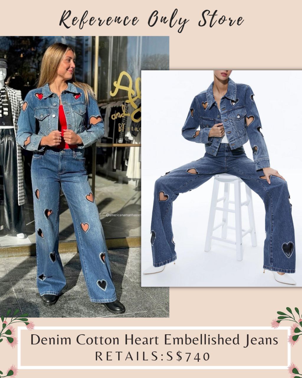 AO Cotton Heart Embellished jeans