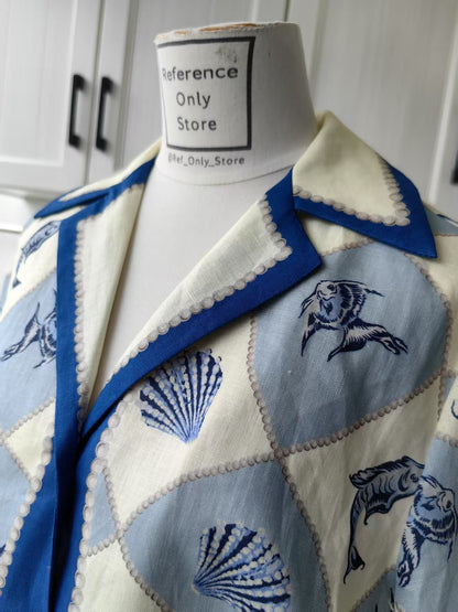 AM Pia Printed linen shirt and shorts