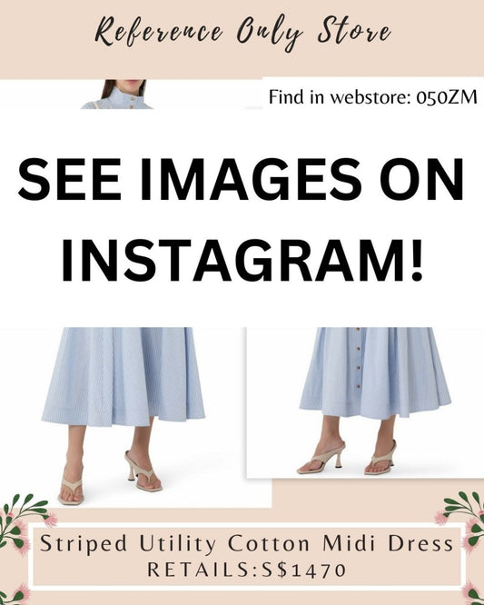 050ZM Striped Utility cotton midi dress