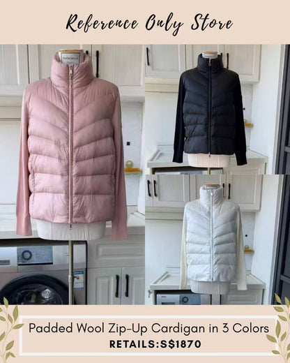 MC Padded wool zip up cardigan