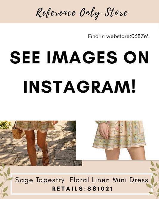 068Zm Sage Tapestry floral linen mini dress