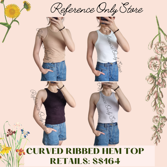 Tot Curved Ribbed Hem Top