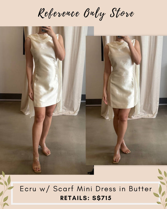 Restocked! Ref ecru w scarf mini dress in butter cream