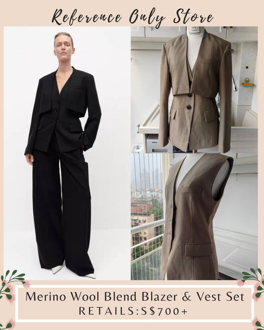 Edn Merino Wool Blend Blazer & Vest Set
