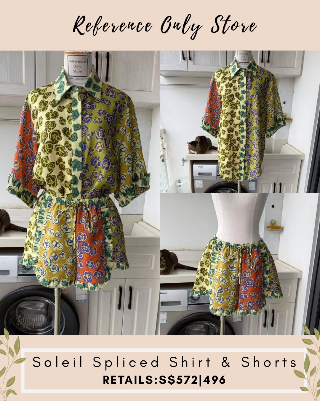 AM Soleil spliced shirt and shorts