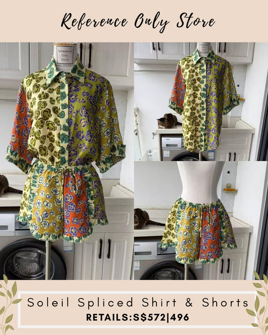 AM Soleil spliced shirt and shorts