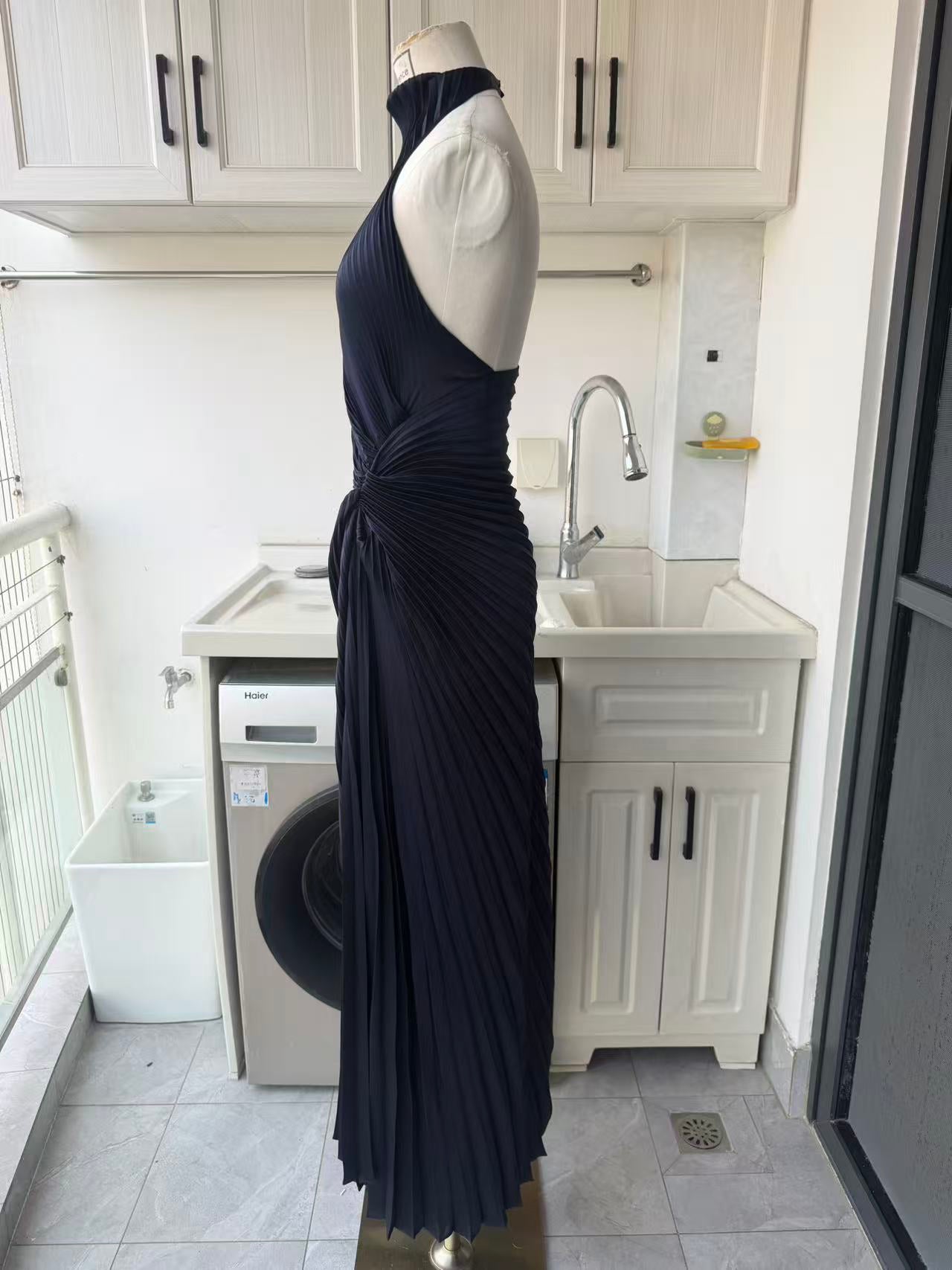 ALC Romy Pleated satin gown