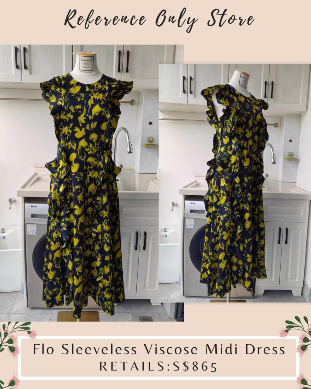 UJ Flo Sleeveless viscose midi dress