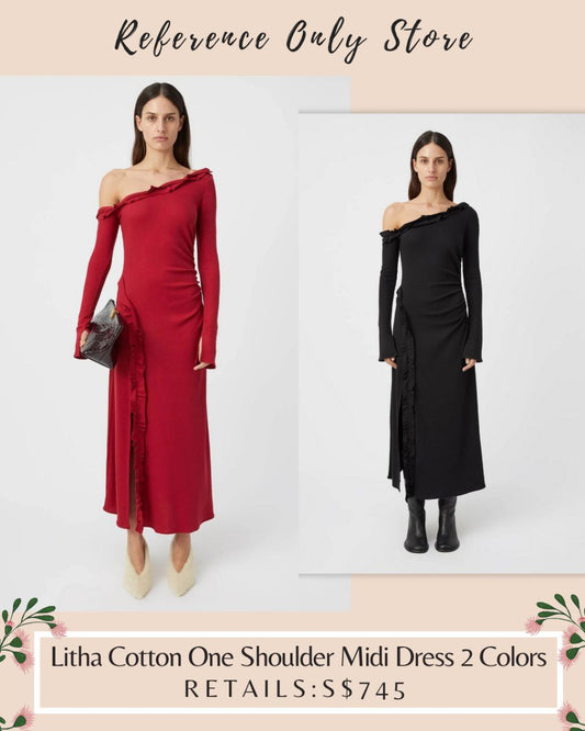 CM Litha Cotton One shoulder midi dress