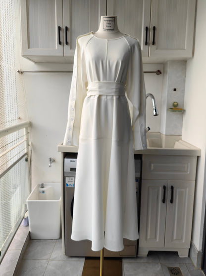 PS Light weight crepe belted midi dress