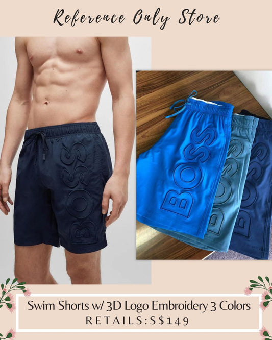 Bss Men’s swim shorts w 3D logo embroidery