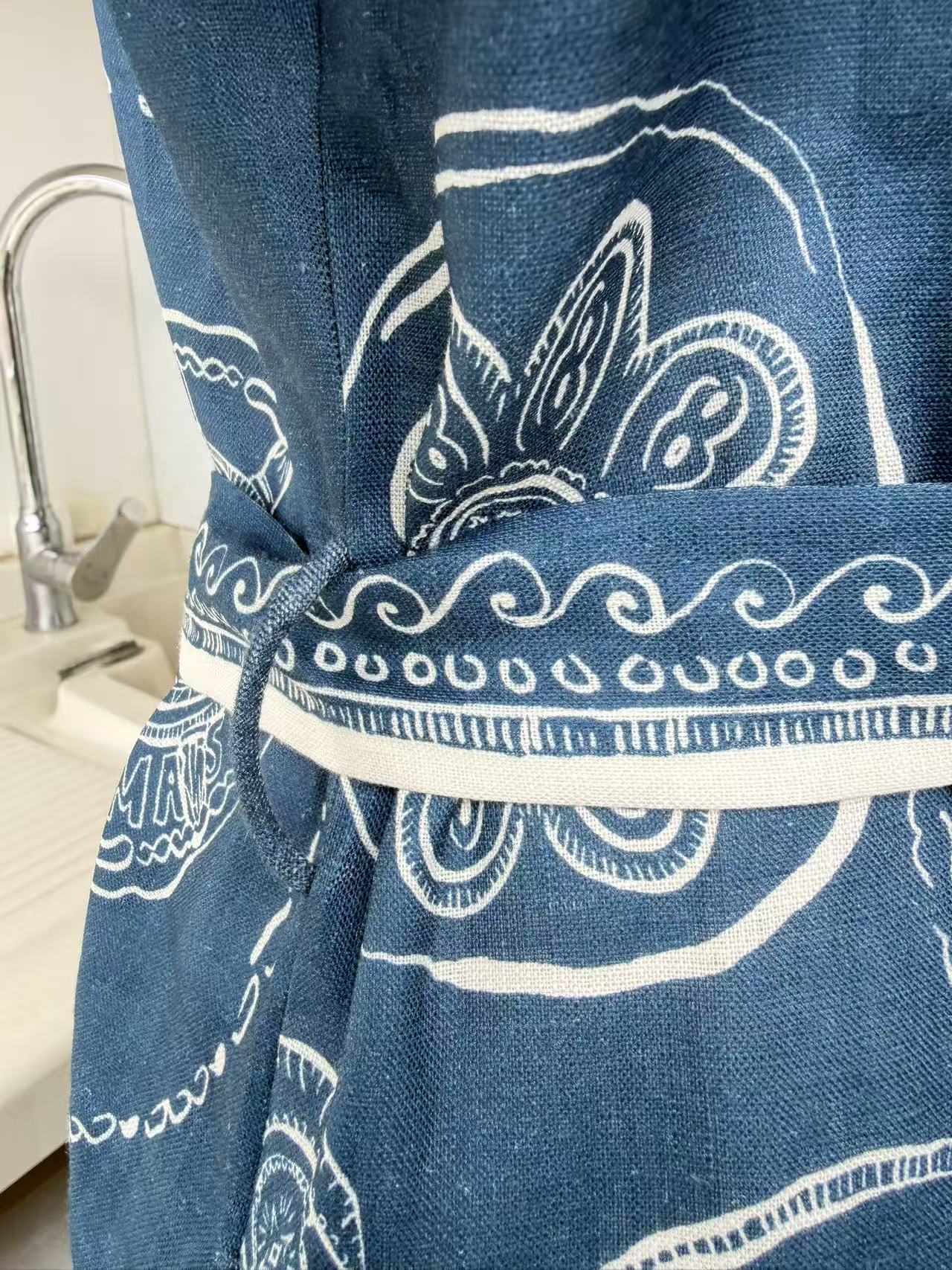 AM Blue belted mini shirt dress