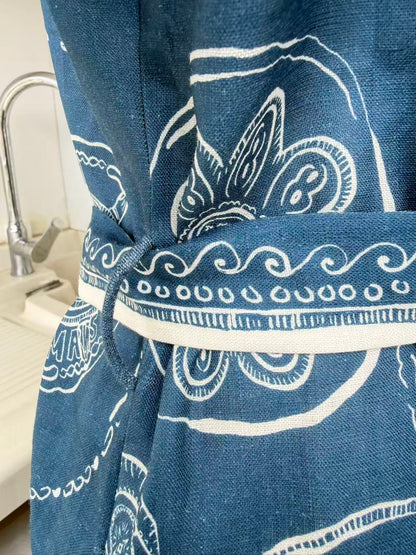 AM Blue belted mini shirt dress