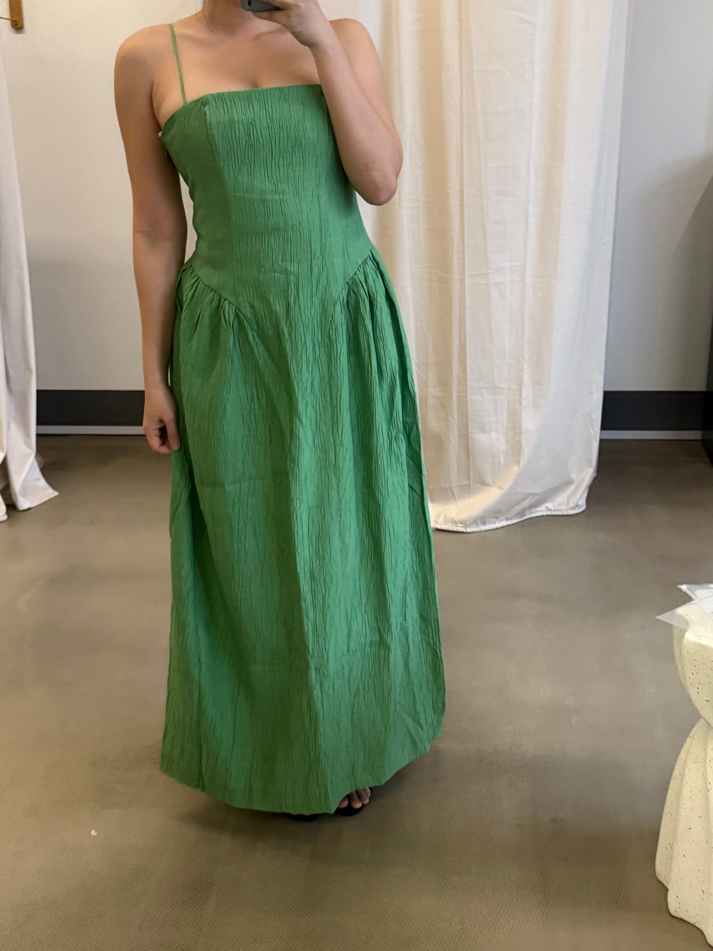AMR Green Trinity midi cotton dress