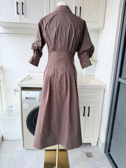 SK Jazz cotton blend midi shirt dress