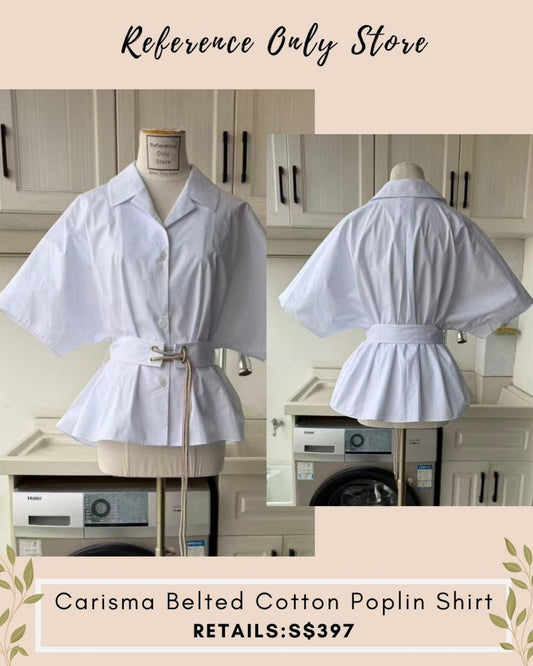 MM Carisma belted cotton poplin shirt