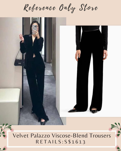 restocked! EA Velvet Palazzo viscose blend trousers