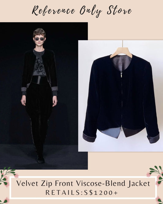 EA Velvet Zip Front Viscose blend jacket