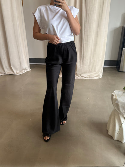 [Preorder] SL Silk satin bias cut pants in black